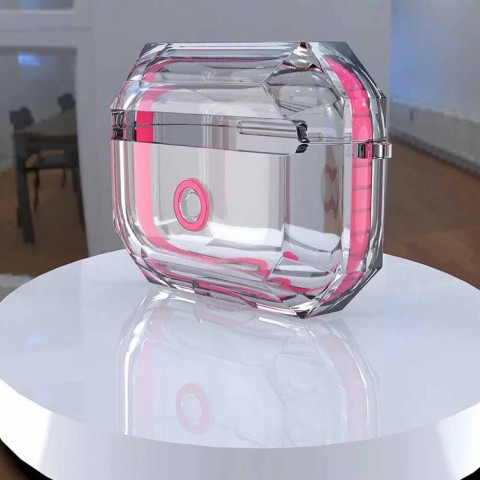 Чехол на AirPods 3 Shockproof Transparent Pink Сitrus Чехол на AirPods 3 Shockproof Transparent Pink Сitrus